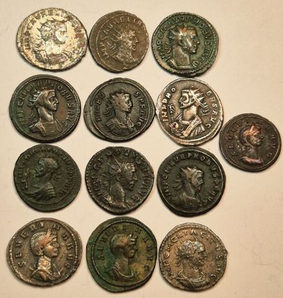 Lot of 13 coins: 12 aurelianii (Aurelian...