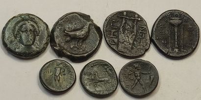 Italy. Lot of 7 bronzes: Bruttium (Rhegion,...