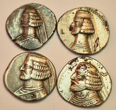 Orodes II. Lot of 4 drachmas. Sellw.43.3,...