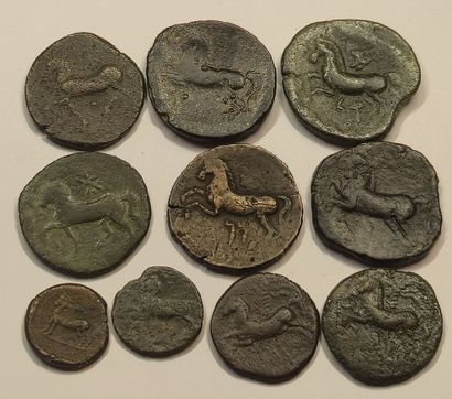 Numidia. Lot of 10 bronzes. Mainly Massinissa...