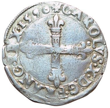 Charles X. 1589-1590. Quart d'écu 1590 T....