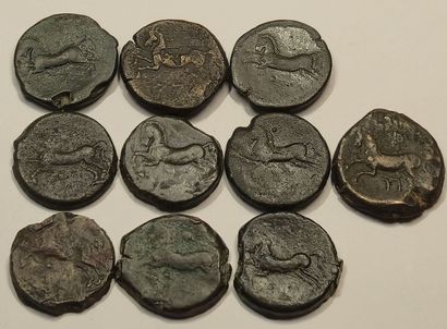 Numidia. Lot of 10 bronzes. Massinissa or...