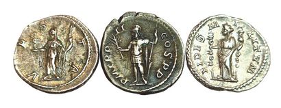 Lot of 3 denarii: Alexandre Sévère FIDES...