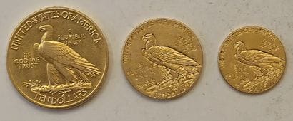 USA. Indian Head $ set: 3coins: $10 Indian...