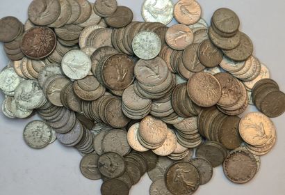 Lot argent: 381 monnaies: 7 x 5Frs Semeuse,...