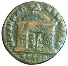 Romulus. 475-476. Quart de follis. Ostia....