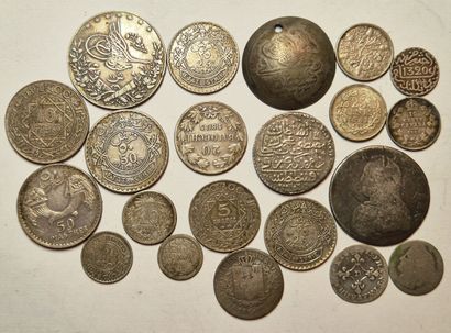 Lot argent: 21 monnaies du monde diverses....
