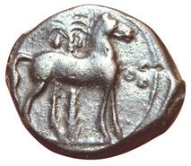 Unity (AE). Circa 400-350 B.C. A/ Head of...