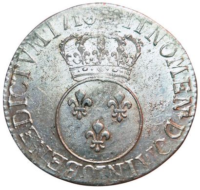 Louis XV. 1715-1774. Ecu Vertugadin, «à l'écu...
