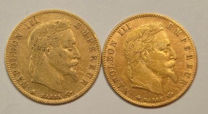 France. lot of 2 x 5 Francs Napoléon III...