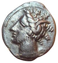 Unity (AE). Circa 400-350 B.C. A/ Head of...