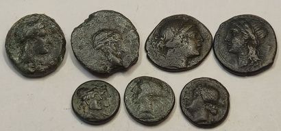 Italy. Lot of 7 bronzes: Bruttium (Rhegion,...