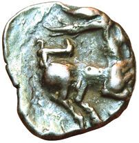 Allobroges. 1st c. B.C. Deer denarius. DT.3110....