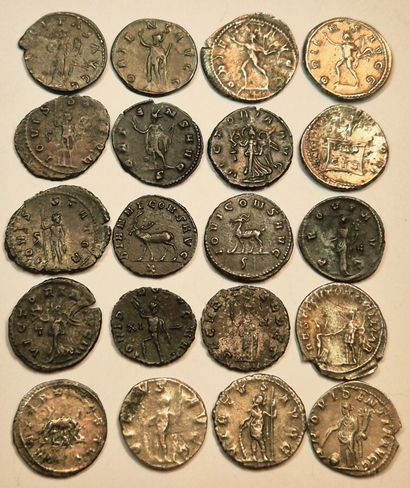 Lot of 20 Antoninians: Valerian I (4 ex.),...
