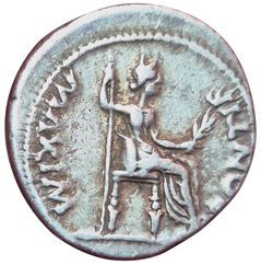 Tiberius. 14-37. Denarius. R/ PONTIFICATE...