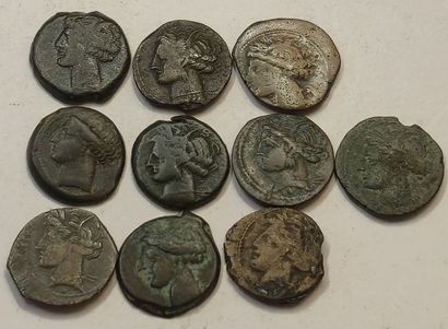 Lot of 10 bronzes. 18 to 21mm. With collection...