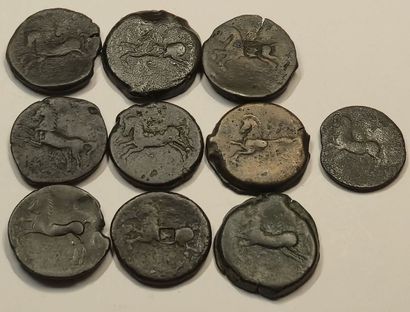 Numidia. Lot of 10 bronzes. Massinissa or...