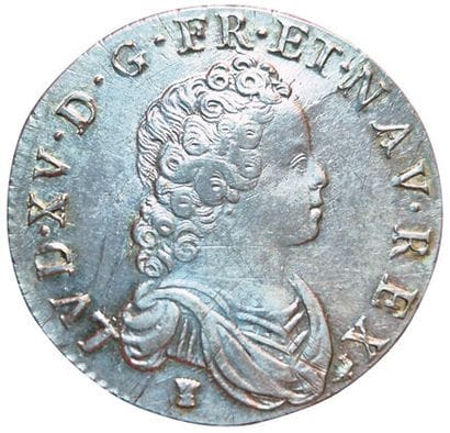 Louis XV. Demi écu Vertugadin, «à l'écu rond...