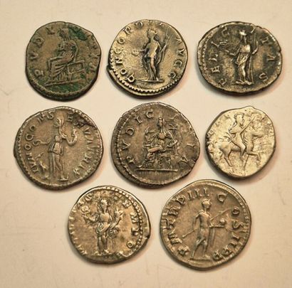 Lot of 8 denarii: Lucille, Septime Severus,...