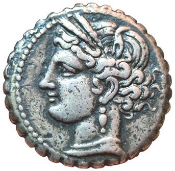 Dishekel Serratus (BI). Circa 200-146 B.C....