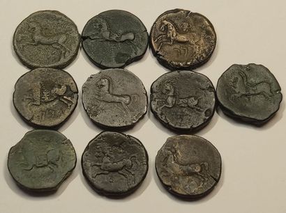 Numidia. Lot of 10 bronzes. Massinissa or...
