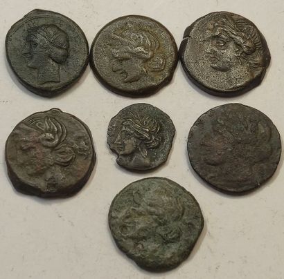Lot of 7 bronzes. 17mm and 6x 20 to 22mm....