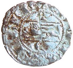 Aquitaine. Edward III. Denarius with leopard....