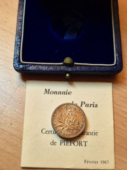 Piefort Argent de ½ Franc Semeuse 1965. Dans...