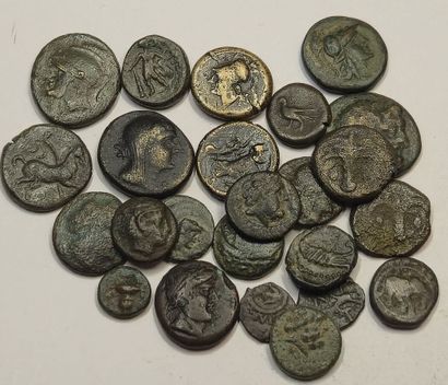 Lot of 24 various bronzes: Pamphylia, Attica,...