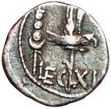 Mark Antony. 32-31 B.C. Denarius of the Legions....