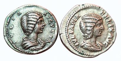 Julia Domna: Set of 2 denarii: LAETITIA (Laodicea)...