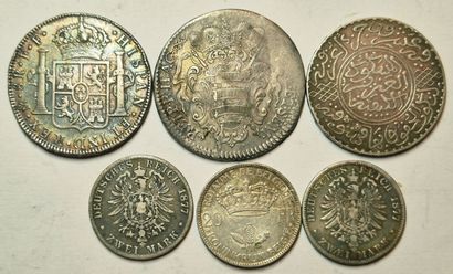 Lot argent: 6 monnaies étrangères; Ragusa,...