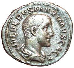 Maximus. 238. Denarius. R/ PIETAS AVG. Sacrificial...