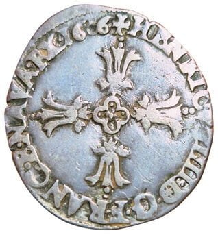 Henri IV. Huitième d'écu 1606 T. Nantes....
