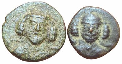 Phraates III. Set of 2 Tetrachalques AE17mm...