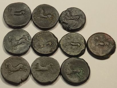 Numidia. Lot of 10 bronzes. Massinissa or...