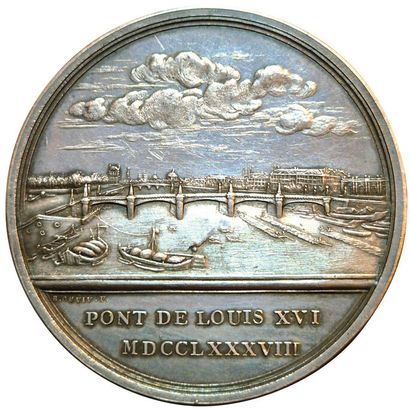 Louis XVI. Médaille argent. Pont de Louis...