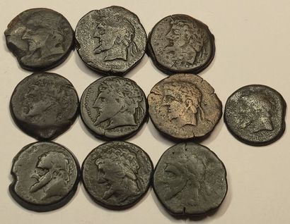 Numidia. Lot of 10 bronzes. Massinissa or...