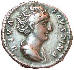 Faustine Mère. Posthumous denarius. R/ CONSECRATIO....