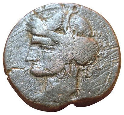Trishekel (AE). 241-221 B.C. A/ Head of Tanit...