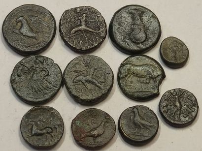 Lot of 11 bronzes: Apulia (7), Calabria (4),...