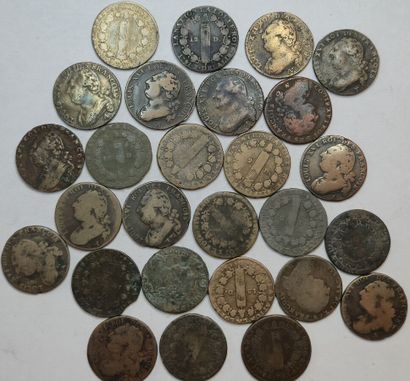 Revolution period: 27 coins: 12 Deniers type...