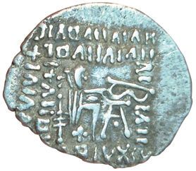 Vonones II. 51. Drachma. Ecbatane. A/ Diademed...