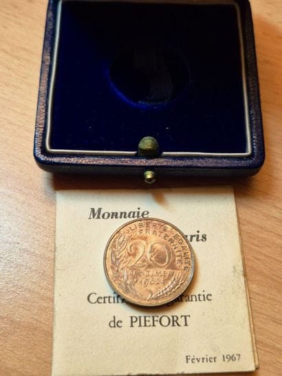 Piefort Argent de 20 Centimes Marianne 1962....