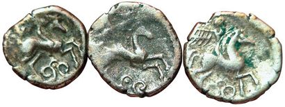 Pictons. Lot of 3 drachms with winged rider....