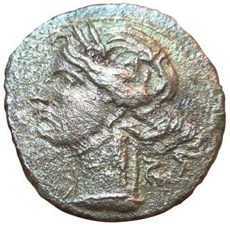 1 ½ Shekel (BI). Circa 220-180 B.C. A/ Head...