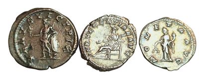 Caracalla: Lot of 3 coins: 2 denarii MONETA...