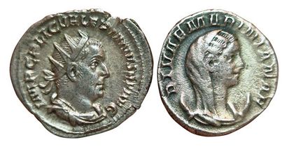 Lot of 2 Antoninians: Valerian I FELICITAS...