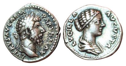 Lot of 2 denarii: Lucius Verus PAX AVG TRP...