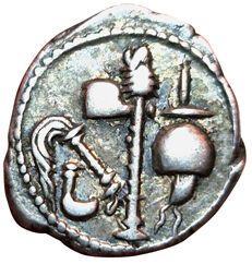 Julius Caesar. 49-48 B.C. Denarius. A/ CAESAR....